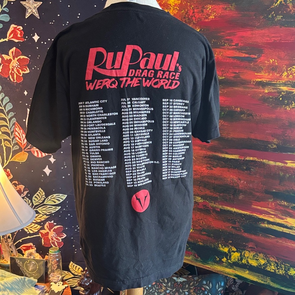 Tultex Black RuPaul Drag Race Tour Graphic Tee - Picture 4 of 6